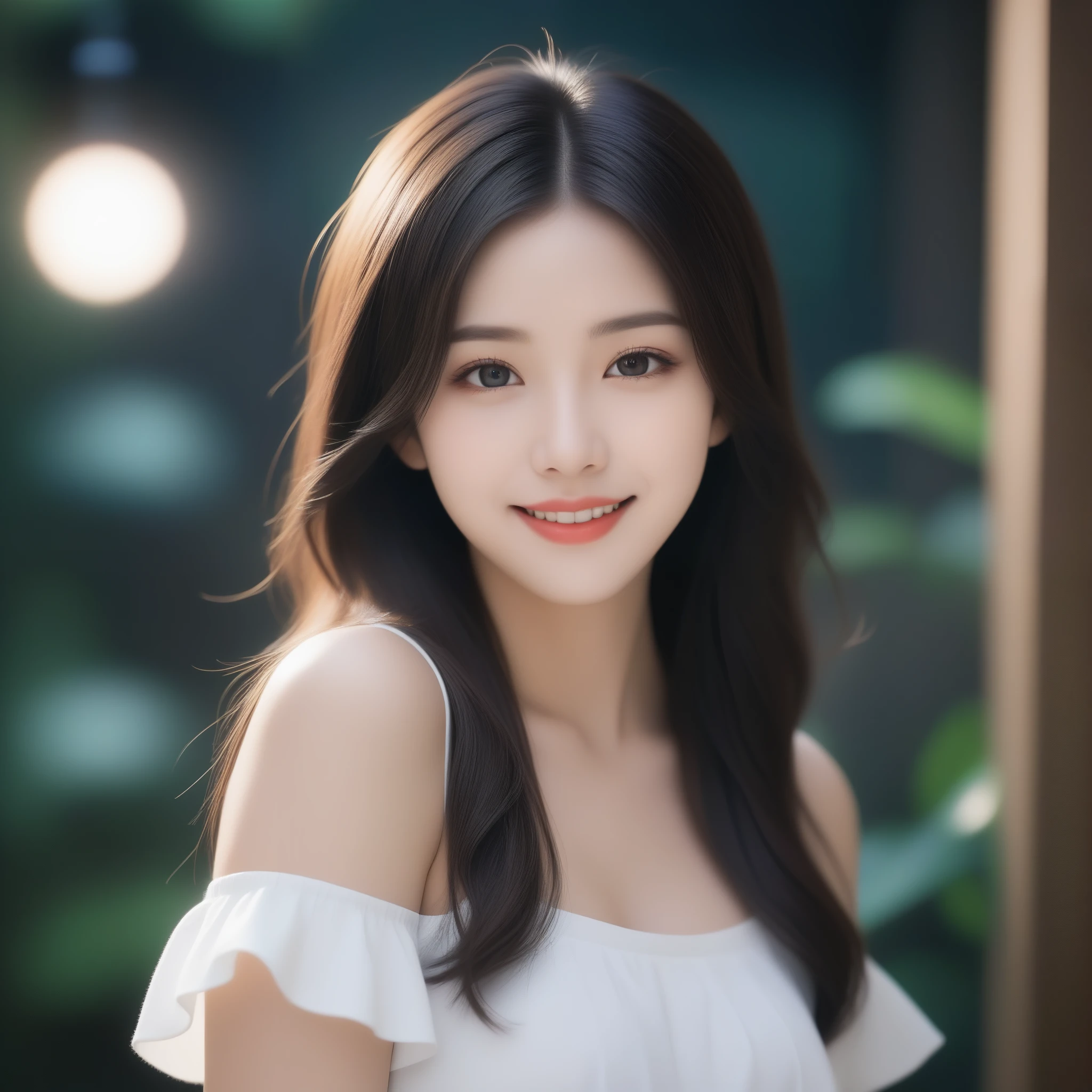 8K, Ultra-high resolution, Highest quality, masterpiece, 三分割法によるphotograph,Surreal, photograph, 1 girl, (:1.3), pretty girl, Cute face, Beautiful eyes in every detail, 細かくdetailedに,masterpiece,, One Girl:1.2, Japan Female Announcer,whole body、Black Hair、well-groomed eyebrows、Cute Lip Makeup,(masterpiece, Highest quality, Highest quality, Official Art, beautifully、aesthetic:1.2), (One girl), 非常にdetailedな,(Fractal Art:1.3),colorful,最もdetailedな,Cute gestures、so beautiful,A carefree smile,Healing the heart,Long Straight Hair,Looking at the audience、beauty,Long neck、Laugh a little、Please close your mouth and laugh、(((Ideal body type))),A-cup small breasts :2,、Portraiture:2、Perfect Anatomy、鮮明なdetailed、detailed、Surreal、Light and shadow,Strong light