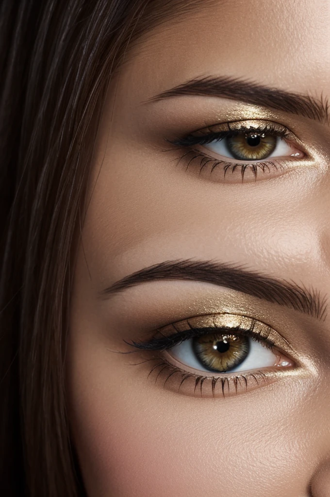 Brows, wording Belle's Touch, Background pink Gold, realistic 
