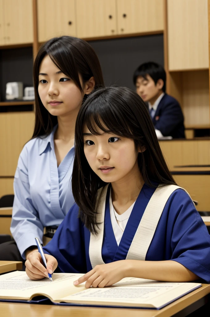Japanese student's shirt is so wet that her underwear is visible