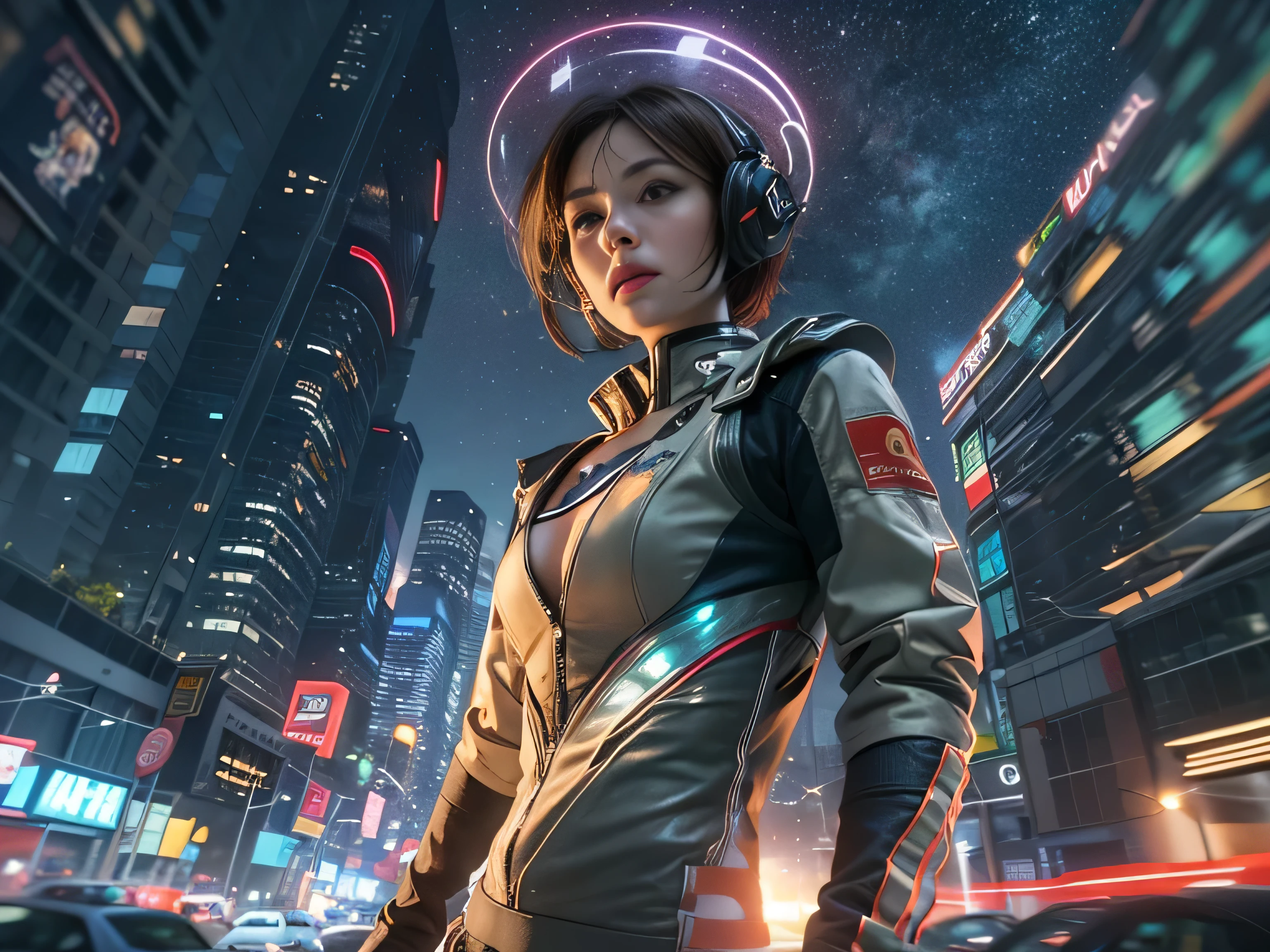 (RAW quality:1.4), Best image quality, Cinema Lighting, Octane Rendering, Ultra Sharp, 1 girl, Japanese, Troubled face, Glowing Skin, Detained fugitives, (Running at full speed:1.4), Brown Hair, Shortcuts, All-white pilot suit:1.3, Cleavage, cyber punk, A night sky filled with countless twinkling stars, Shining Milky Way, heavy rain:1.3, What's left behind, Laser beam attack, Big Explosion:1.3, Pillar of Fire:1.2, City in flames, flood, Wet Hair:1.5, Wet Skin:1.5, puddle, Fine Eyes, Fine skin, Camel Toe, Intensely detailed image quality, (Photo taken with an 8mm fisheye lens:1.4), Angle looking up from below:1.2, (Full-body photo), Soaking wet, The shutter speed is fast,