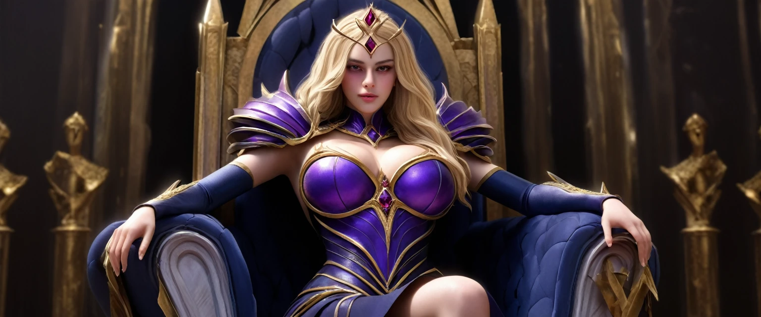 score_9, score_8_up, score_7_up, source_photo, photography, realistic, rating safe, dynamic angle, cinematic angle, ultra detailed, detailed eyes, absurdity, 1girl, elder queen, sitting on boy, crown, holding scepter, hands, looking at viewer, (oversized body), large breasts, long hair, blonde hair, wavy hair, multiple boys, they are lying, masterpiece, 8k,