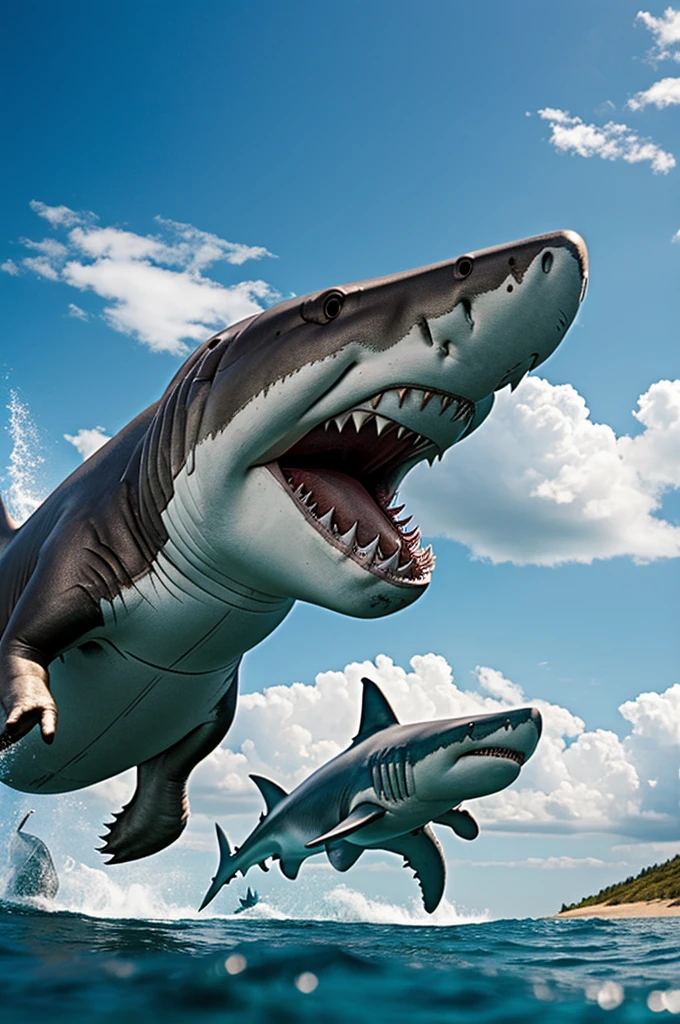 T-rex + shark
