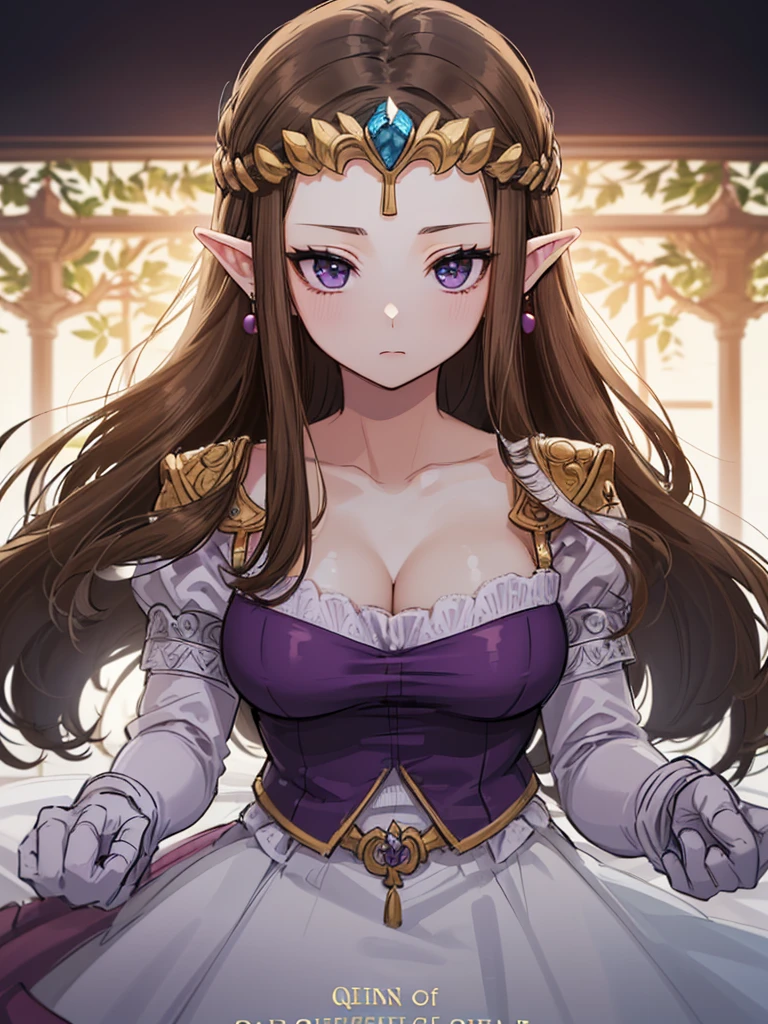 (((()))),((())),(((Side angle))),(((Expressionless))),((((Please lift your skirt)))))),((Upper Body)),((alone)),((),Anime art style,masterpiece,(Highest quality), (Super detailed),(Very delicate and beautiful),(alone),(detailedな顔と目),Beautiful eyes like jewels,(,(((Mature Woman,Queen))),(()),((crinoline)),,((Straight long hair)),,Cleavage,(bed),length_gloves,Very gorgeous hair accessories,Sparkling、((((Front Face)))),((((Adult Expressions)))),((((Beautiful Face)))),((((dress)))),(()),(((Long Hair)))),((((Straight hair)))),((Cleavage)),((((Dark brown hair)))),Princess Zelda,((chest is slightly exposed)), ((Highest quality)),,(Very detailed) ,(((((Purple blouse))),(()),Brown Hair,, ((Highest quality)), (Very detailed),((detailed)),(((pray))),Nintendo, The Legend of Zelda),,((alone)), ((Highest quality)), (((Portrait of a single person))), ,
