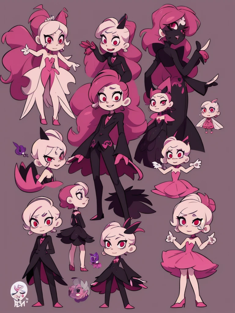 1male, character design sheet, vivziepop style, hazbin hotel