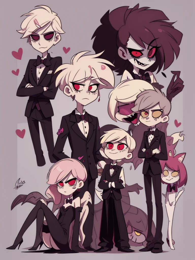 1male, character design sheet for a male character,  hazbin hotel