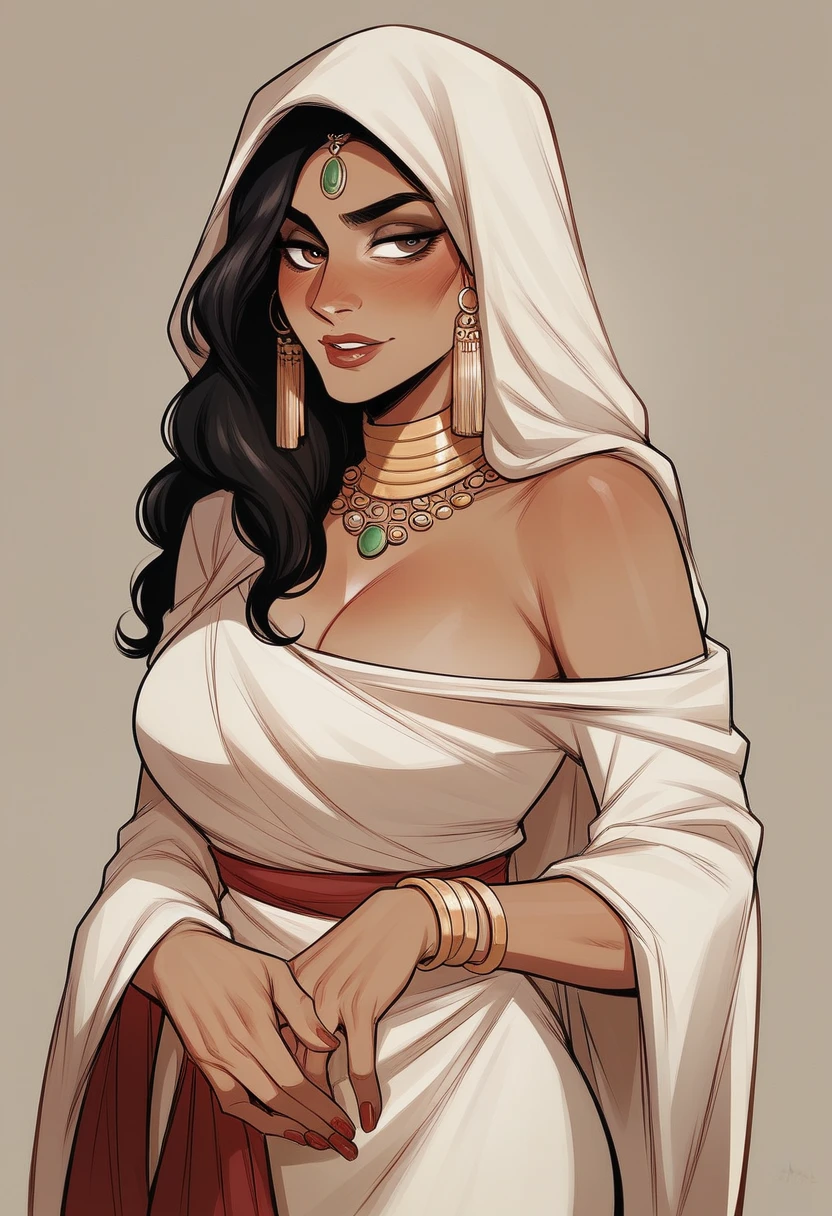 1girl, hd resolution, fantasy settings, greek girl, dnd character, tan skin, (brown skin), (braid hair), ((busty)) body, (wearing ancient rome toga garment)