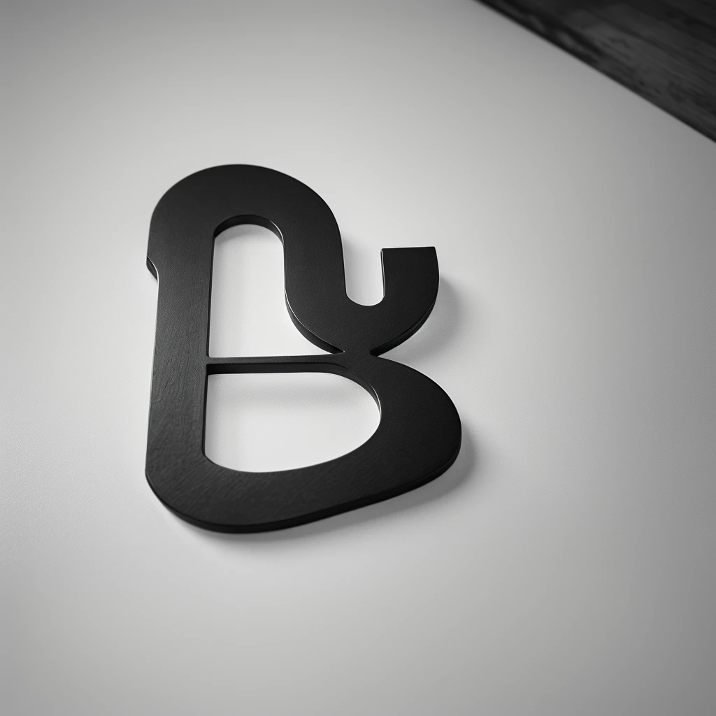 a elegant and simple monochromatic logo of the letter s in black and white