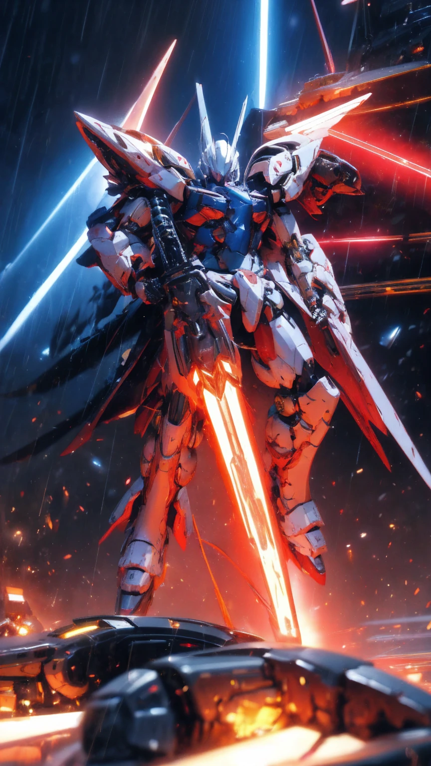 Real、high resolution、8K,Strike Freedom、universe space、Space Carrier Launch Catapult、Preparation for departure、