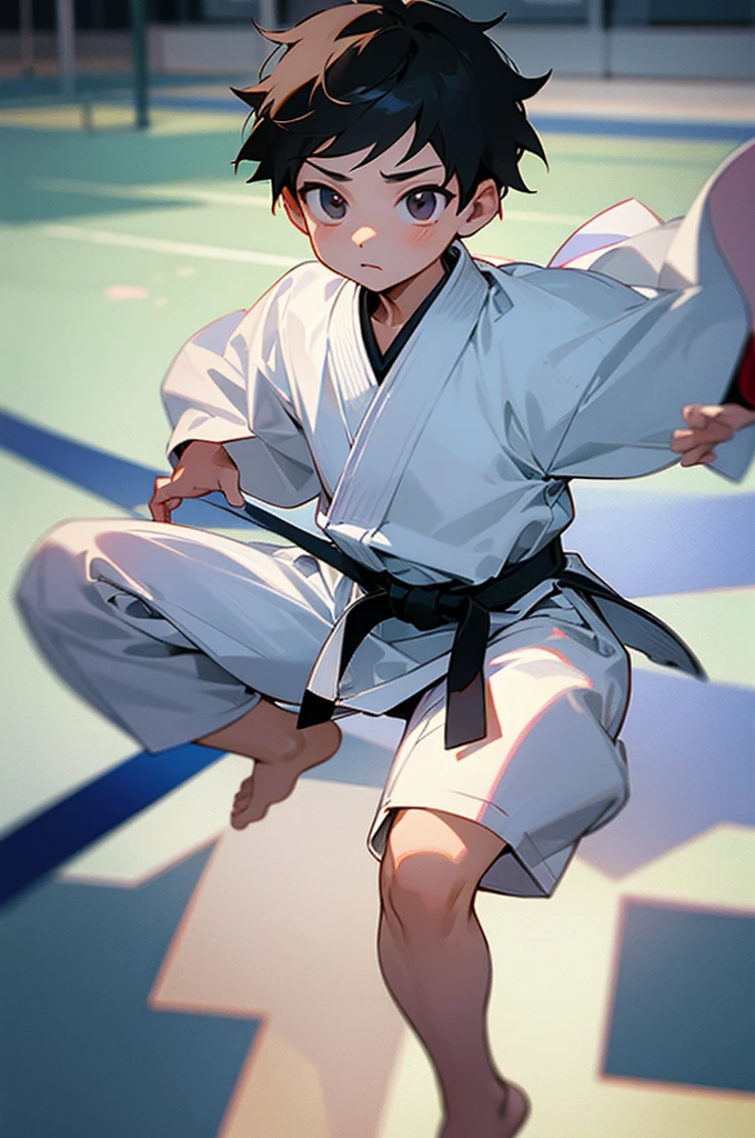 little boy，Taekwondo，Feet in center of frame