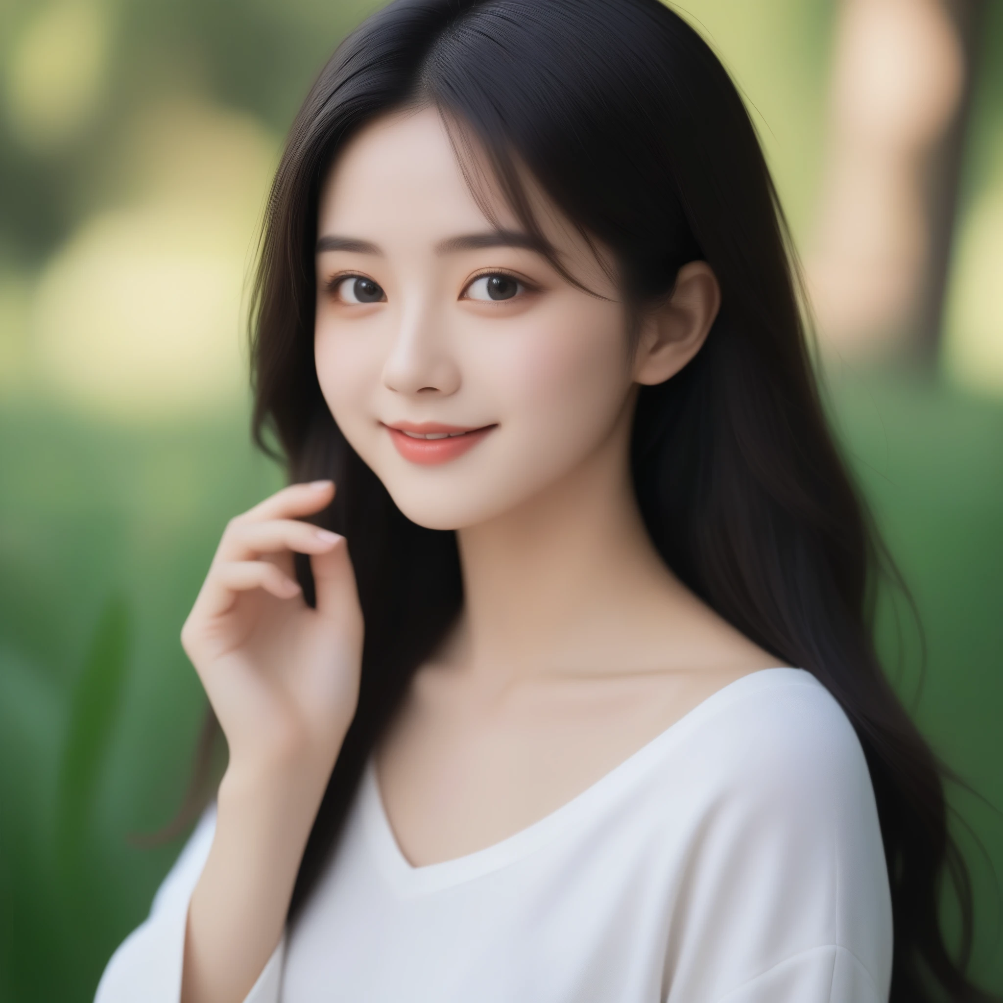 8K, Ultra-high resolution, Highest quality, masterpiece, 三分割法によるphotograph,Surreal, photograph, 1 girl, (:1.3), pretty girl, Cute face, Beautiful eyes in every detail, 細かくdetailedに,masterpiece,, One Girl:1.2, Japan Female Announcer,whole body、Black Hair、well-groomed eyebrows、Cute Lip Makeup,Minimalist Travel,Lonely, Green grassland,空を見上げる1 girl, Minimalism, In the savannah, figure,最もdetailedな,Cute gestures、so beautiful,A carefree smile,Healing the heart,Long Straight Hair,Looking at the audience、beauty,Long neck、Laugh a little、Please close your mouth and laugh、(((Ideal body type))),A-cup small breasts :2,、Portraiture:2、Perfect Anatomy、鮮明なdetailed、detailed、Surreal、Light and shadow,Strong light