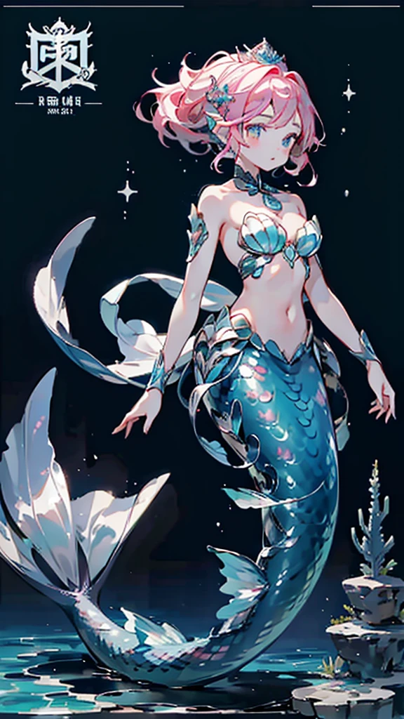 Mermaid,Mermaid,Mermaid女孩,Mermaid尾巴,Bodysuit style,Scale style,Underwater background,Underwater background,Seabed background,Coral shells background,Background in sea water,pink与紫色的鳞片,pink色调,fin,身上长着fin,Girl with fish tail,pink与紫色,Powder blue scales,cute,cute,cute,crown,Armor,Armor,pink,pink鳞片