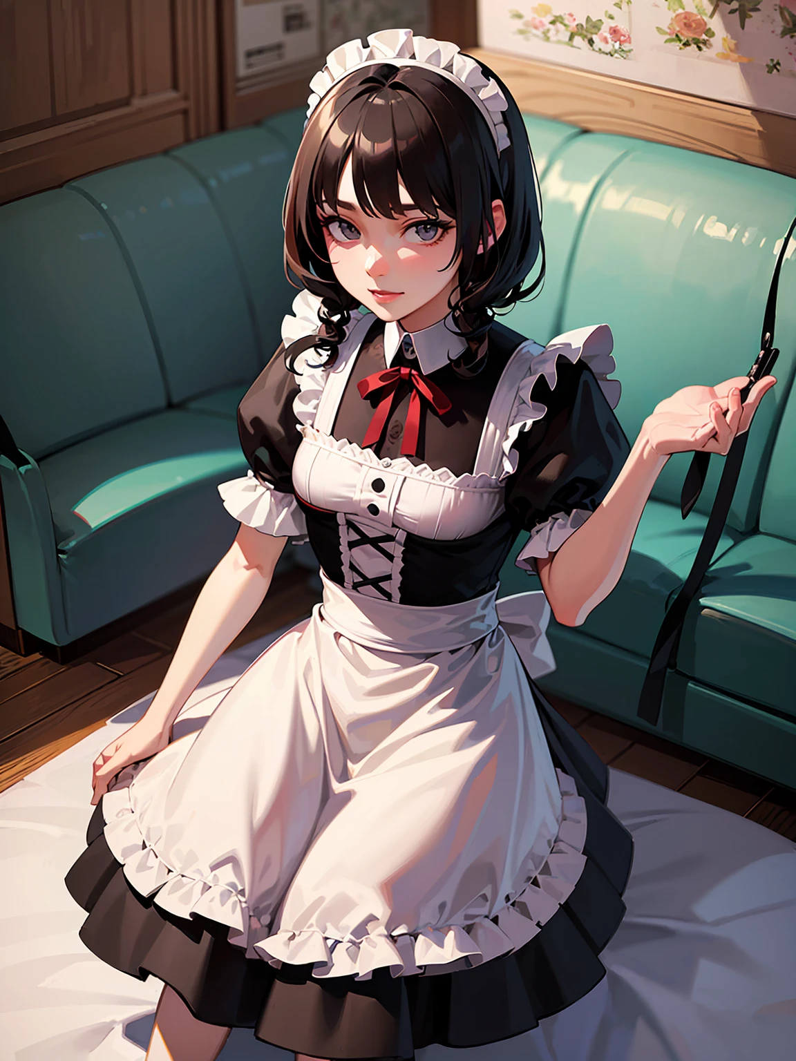 (Highest quality、16K、masterpiece、Ultra-high resolution、Victorian era、Photorealistic:1.2)、Maid Girl、solo、One person、Beautiful and detailed、２０２０Perfectly detailed illustrations created by a master anime illustrator of the 20th century、Tsundere、Heroine&#39;s Attributes、Artistic shading、Perfect Face、Detailed portrait、
