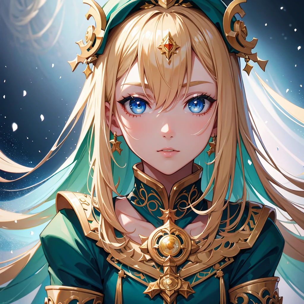 a beautiful empress portrait, blonde hair, perfect blue eyes, with a brilliant, impossible striking big Christmas headpiece, clothes Santa robes, everything Christmas, snow, symmetrical, dramatic studio lighting, rococo, baroque, greens, asian, hyperrealism, closeup, D&D, fantasy, intricate, elegant, highly detailed, digital painting, artstation, octane render, 8k, concept art, matte, sharp focus