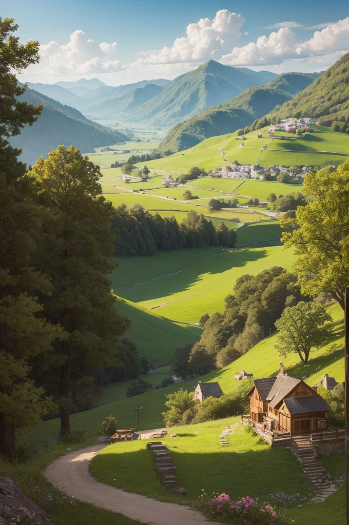 Landscape with sweets and