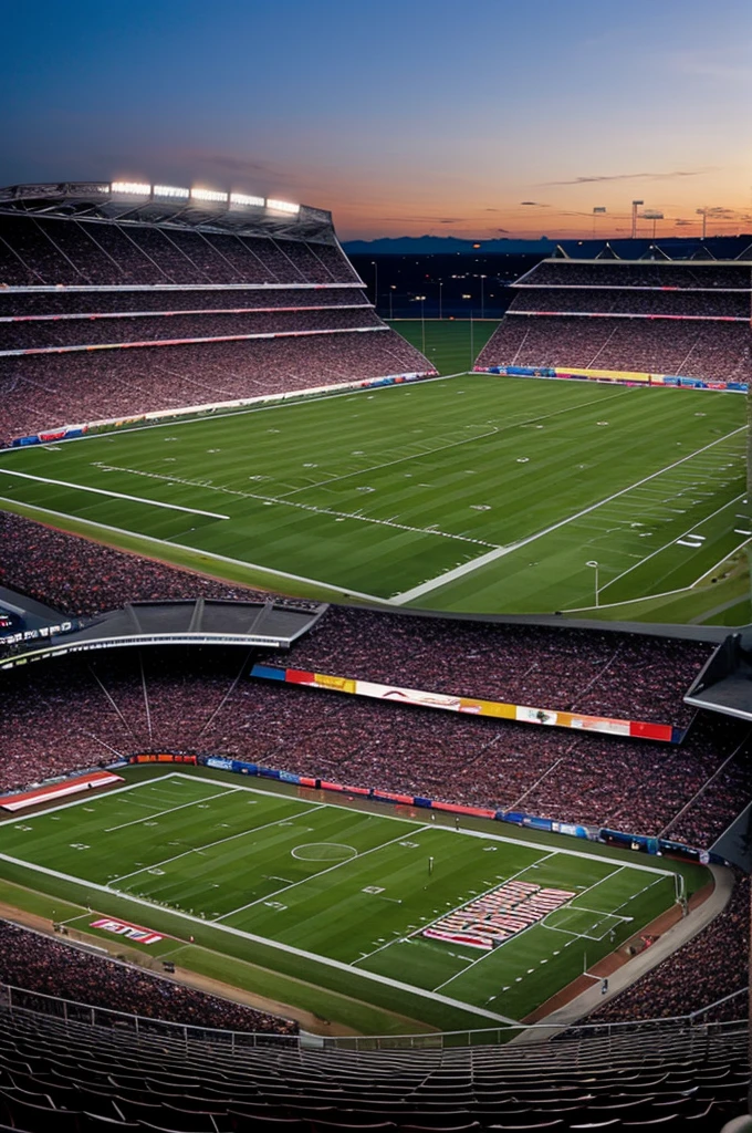 stadium, Football, beautiful, evening, bottom, real