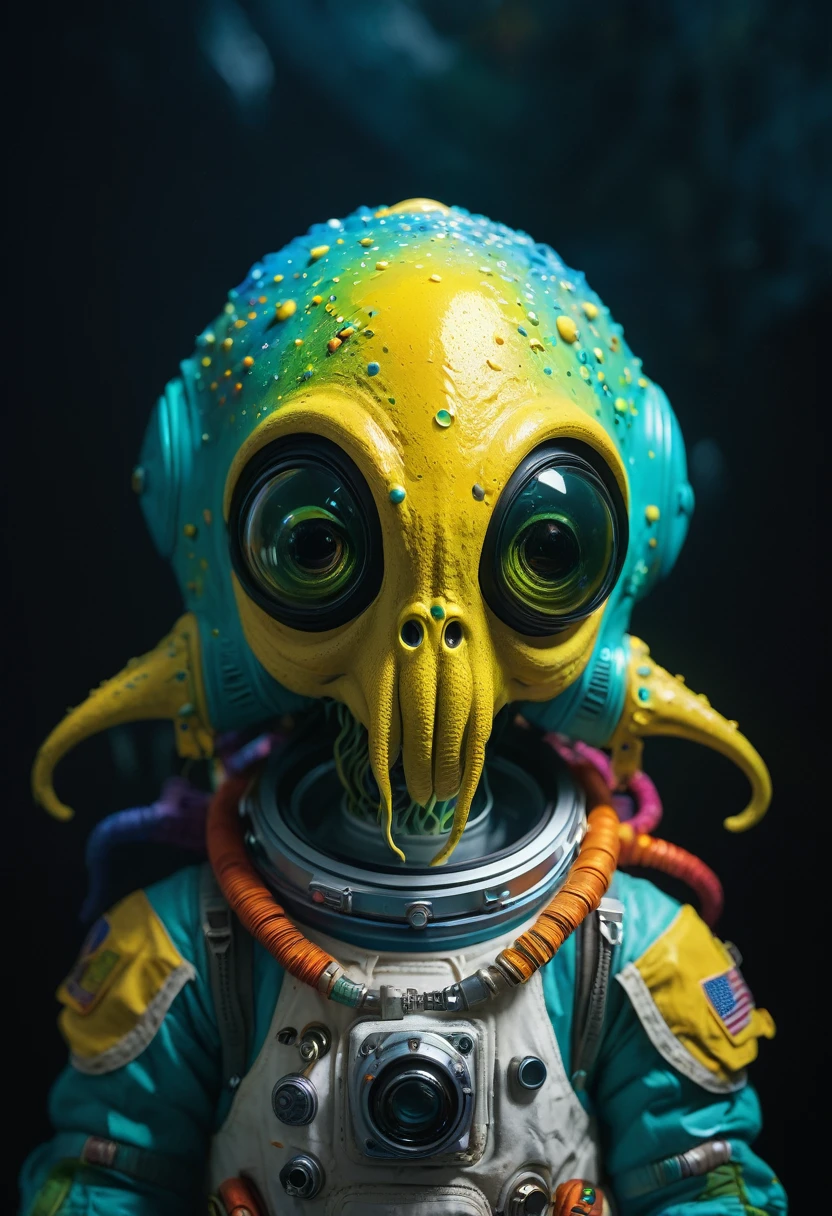 8K, ARTISTIC photogrAphy, best quAlity, mAsterpiece: 1.2), A (potrAit:1.2) Don Bluth Style ASTRONAUT Cthulhu yellow Toon Doll, full body RAW candid cinema, cyan hair, 16mm, color graded portra 400 film, remarkable color, ultra realistic, sad admosphere, dark lighting, oppressive atmosphere, depressive colors, kodak portra 400, photograph,r, Natural Light, Pinhead lighgts, blur reflection, Brush Strokes, Smooth, abstract, Splatter, Oil On Canvas, rainbow colors, fractal isometrics details bioluminescens : a stunning realistic photograph of wet bone structure, 3d render, octane render, intricately detailed, titanium decorative headdress, cinematic, trending on artstation | Isometric | Centered