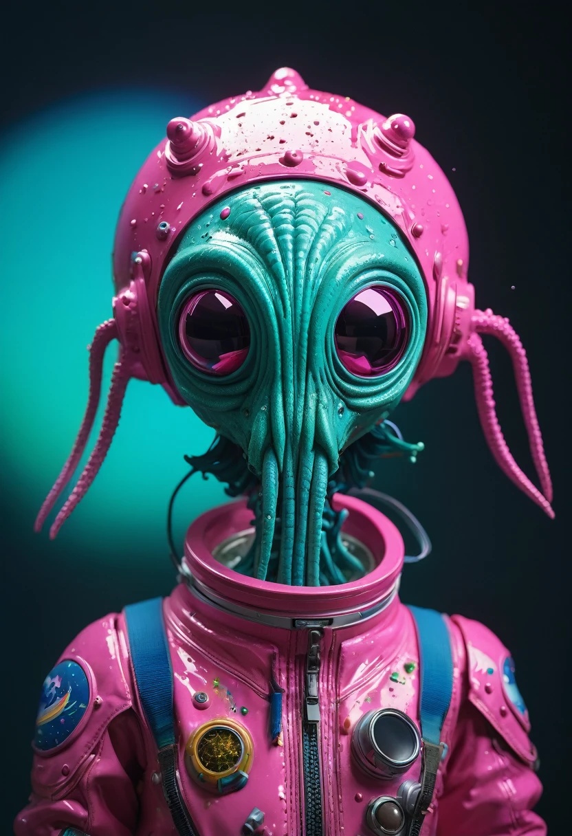 8K, ARTISTIC photogrAphy, best quAlity, mAsterpiece: 1.2), A (potrAit:1.2) Don Bluth Style ASTRONAUT Cthulhu pink Toon Doll, full body RAW candid cinema, cyan hair, 16mm, color graded portra 400 film, remarkable color, ultra realistic, sad admosphere, dark lighting, oppressive atmosphere, depressive colors, kodak portra 400, photograph,r, Natural Light, Pinhead lighgts, blur reflection, Brush Strokes, Smooth, abstract, Splatter, Oil On Canvas, rainbow colors, fractal isometrics details bioluminescens : a stunning realistic photograph of wet bone structure, 3d render, octane render, intricately detailed, titanium decorative headdress, cinematic, trending on artstation | Isometric | Centered