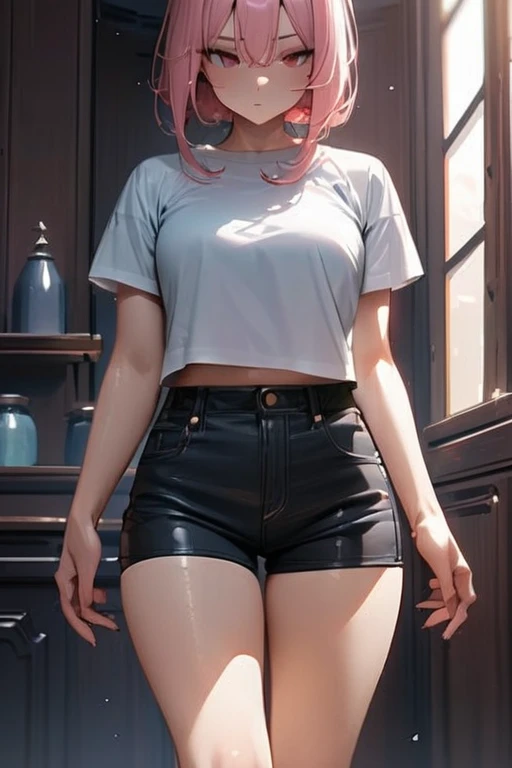 13 year old girl wear sexy cloth, Skinny, short shirt and shorts