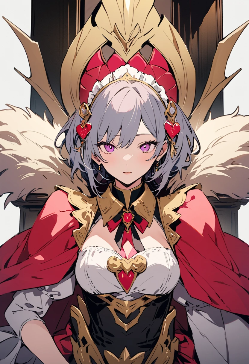 masterpiece, Highest quality, Illustration of the novel, High resolution, 18+ Adult content, Sensual, Intimate, Emotional, Passionate, romantic, sweet, Adorable, Innocent, Pure, Charmな, Charmな, Charm, mysterious, Charmな, Charmな, Immersive, Charmな, dream-like, Surreal, Imaginative, Whimsical, Artistic, Avant-garde, timeless, elegant, Sophisticated, chic, Sophisticated, personality, original, Charmな,((Maid clothes:1.3)),((Throne of Power,Throne of Power:1.3))((Upper Body:1.3))