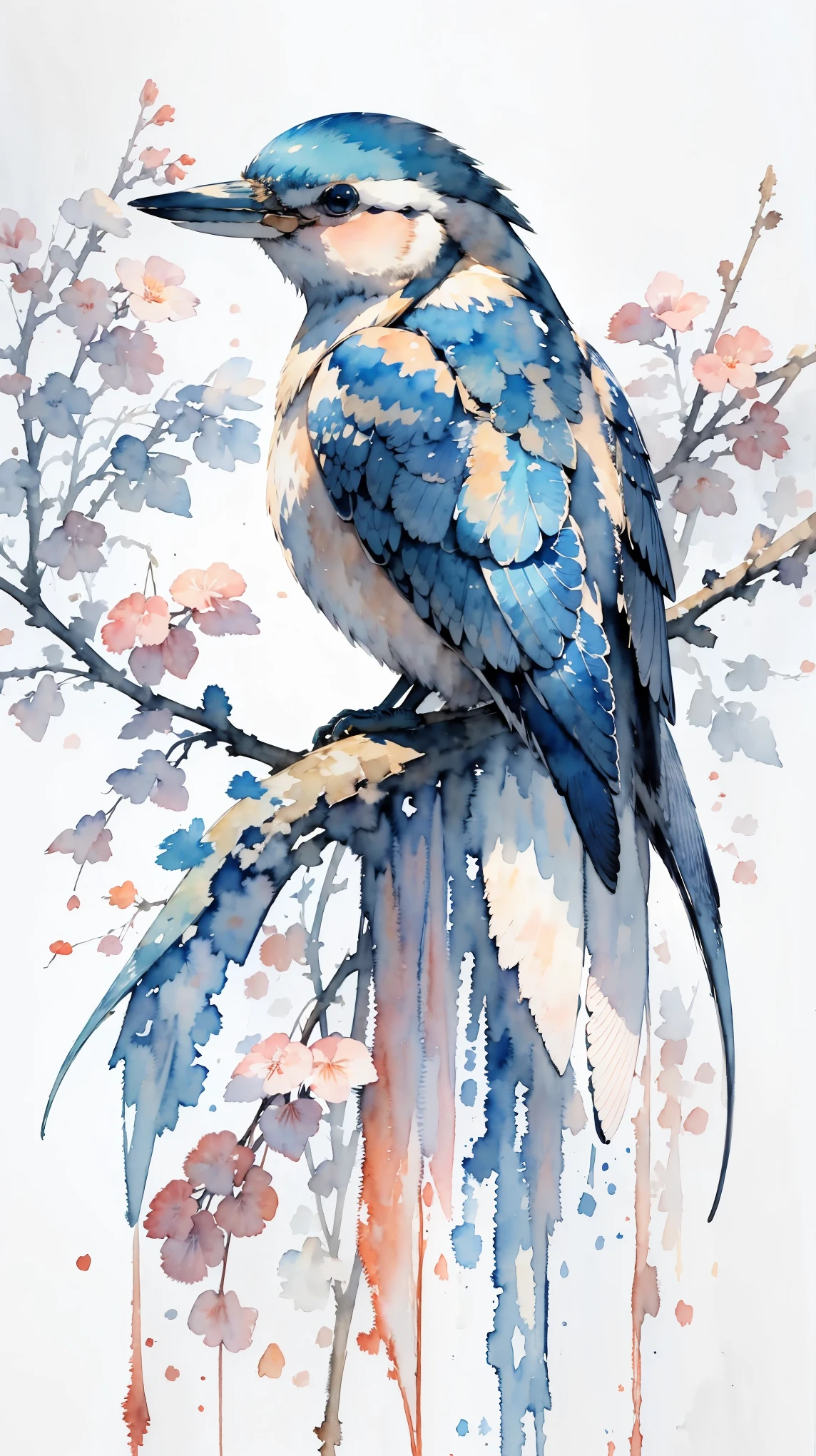 (masterpiece:1.2, Highest quality),(Very detailed),(((watercolor))),8K,wallpaper,Kingfisher