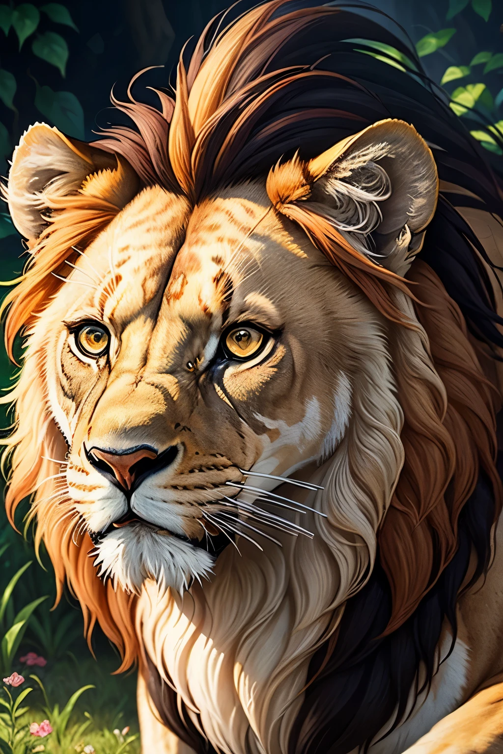 lion only face