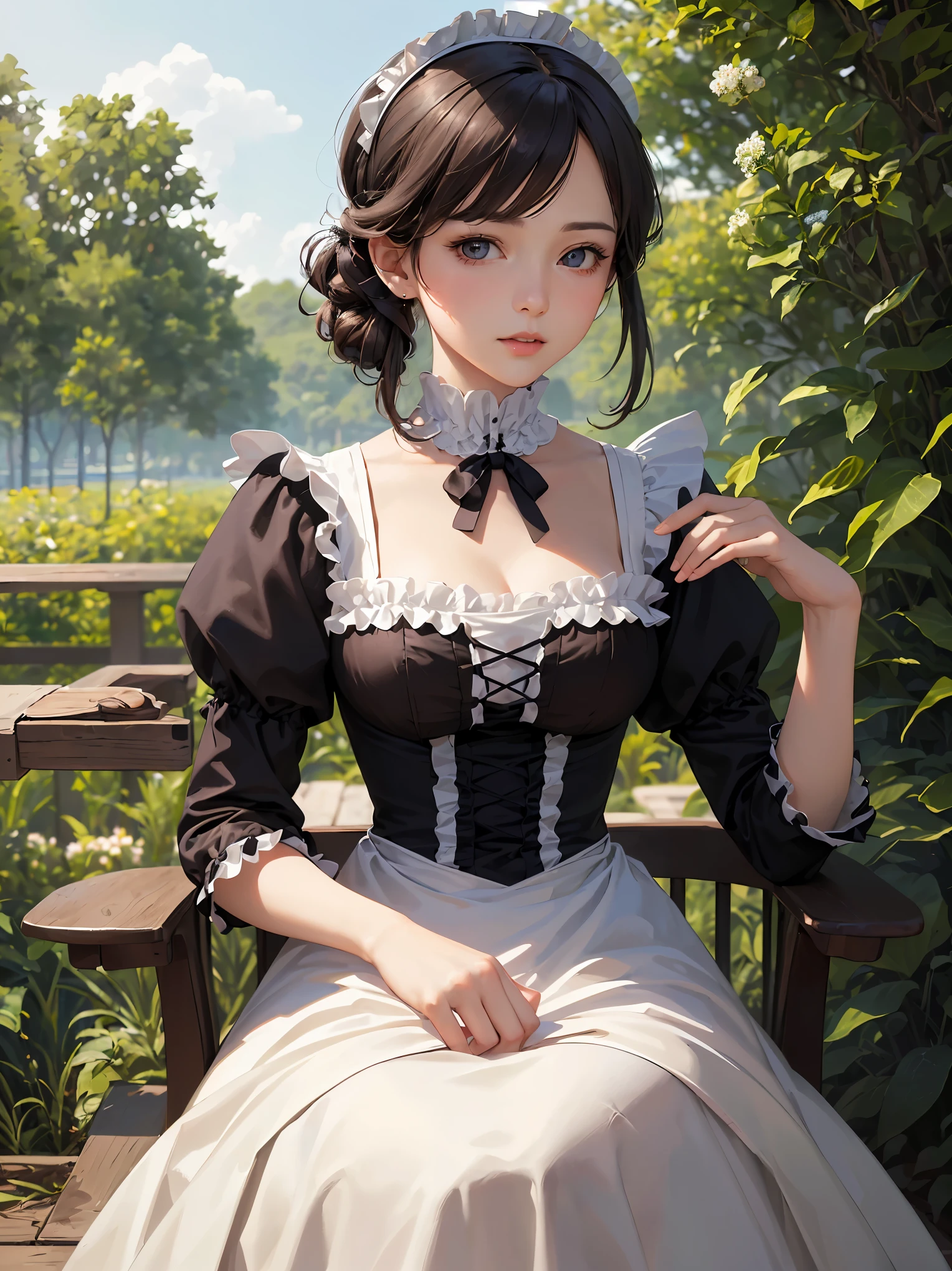 Wearing a straw hat