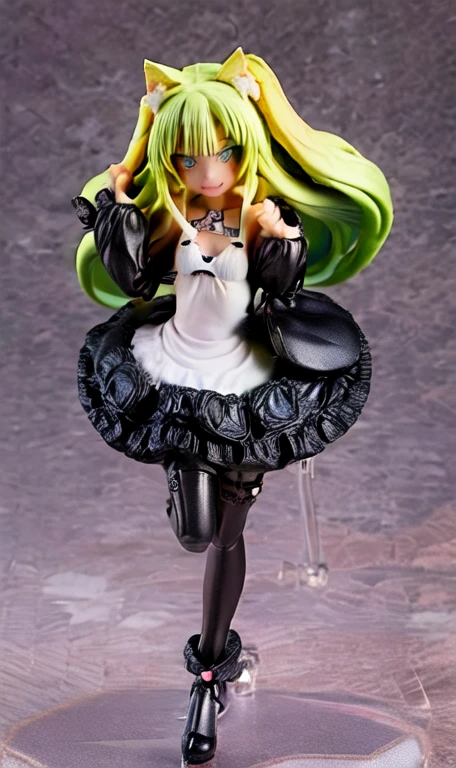 anime figure, figma,(detailed eyes))
1girl,((cat ears)),cat tail, ((long straight green hair:1.3)),big expressive neon green eyes,,expressive eyes,(((smile,blush wink))),(((full body:1.4))), ((mechanical full body suite, mecha)), feather robot wings,black kitten, cute, dynamic flirty pose, missiles on arms and shoulders, partial metal mask,standing on one leg looking at viewer ,shoulder trun to the viewer,black kitten sitting next to her, cute,flirty pose,AD ,decales,web AD
solo:1.5