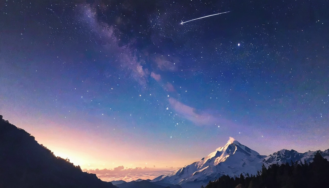 night、Star of the sky、It's like looking at a fantastic forest from atop a hill.、Below me I can see the World Tree、闇nightにほのかな光が照らしている、Portrait Photography、{{masterpiece}}, Highest quality, Highly detailed Unity 8k wallpaper, Cinema Lighting, Lens flare, Beautiful details , particle, Heterochromia iridis, (colorful:1.5),