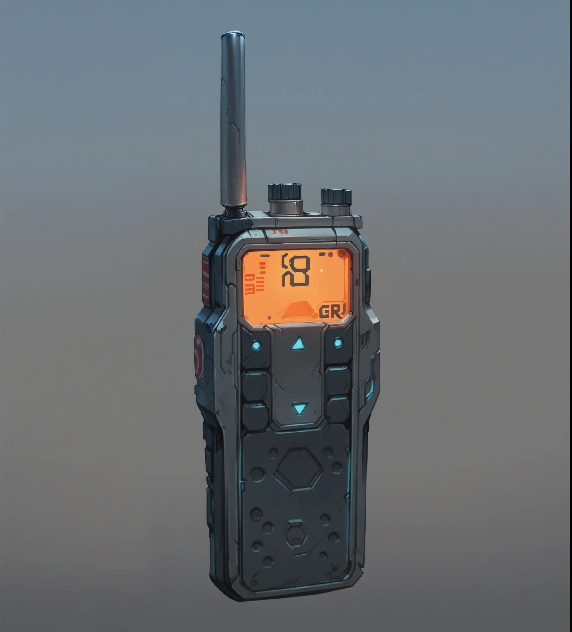 walkie-talkie, side view, girl frontline style, borderlands style, artstation, futuristic, concept art, hand paint texture, detailed