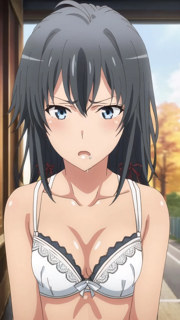 {Yukinoshita_Haruno_yahariorenoseishunlovecomewamachigatteiru:1.15},black hair, pink_eyes, , 1 girl,,alone, hair between eyes,(torn clothes,White , white lace bra:1.5),, bare shoulders,, cleavage,thighhighs,short hair, ,,nsfw,(ecstasy:1.3) ,(slut:1.2),(vulgarity:1.3),(fucked silly:1.1),(steam:1.1),(wet:0.8),(trembling:0.8),(tears:0.7) ,(drooling:0.6),(sweat:0.8),wince,(orgasm:1.5),,, ,                           
beautiful light, half eye closed, close up face, ,　　　　　　　　　　　　　　　　　　　　　　　　　　　　　　　　　　　　　　　　　　　　　　　　　　　　　　　　　　beautiful upper body, Beautiful body, beautiful character design, perfect eyes, Perfect face, expressive eyes, looking at the viewer,(lie on road),in the center of the image, official art,High Definition CG Unity, Perfect lit, bright_front_face_lit, ,(Highest_quality:1.0),4K,Super detailed, photograph, 8K, nsfw, High resolution, absurdes:1.2, kodak portrait 400, film grain, Lens flare, (lively_Farbe:1.2) (beautiful,medium breasts:1.4), (beautiful_face:1.3),(narrow_waist),blush, ((detail nipple)),, 