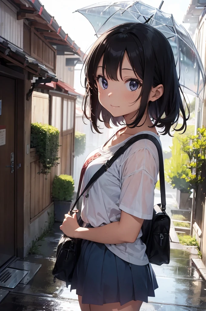 Rainy with sunlight