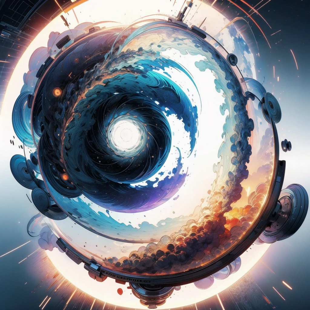 (masterpiece:1.2), best quality, hyperrealistic vortex in a circle, midjourney, 