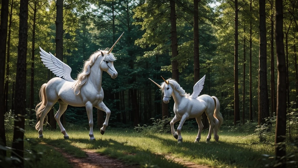 A winged unicorn in the forest,alchemy,
