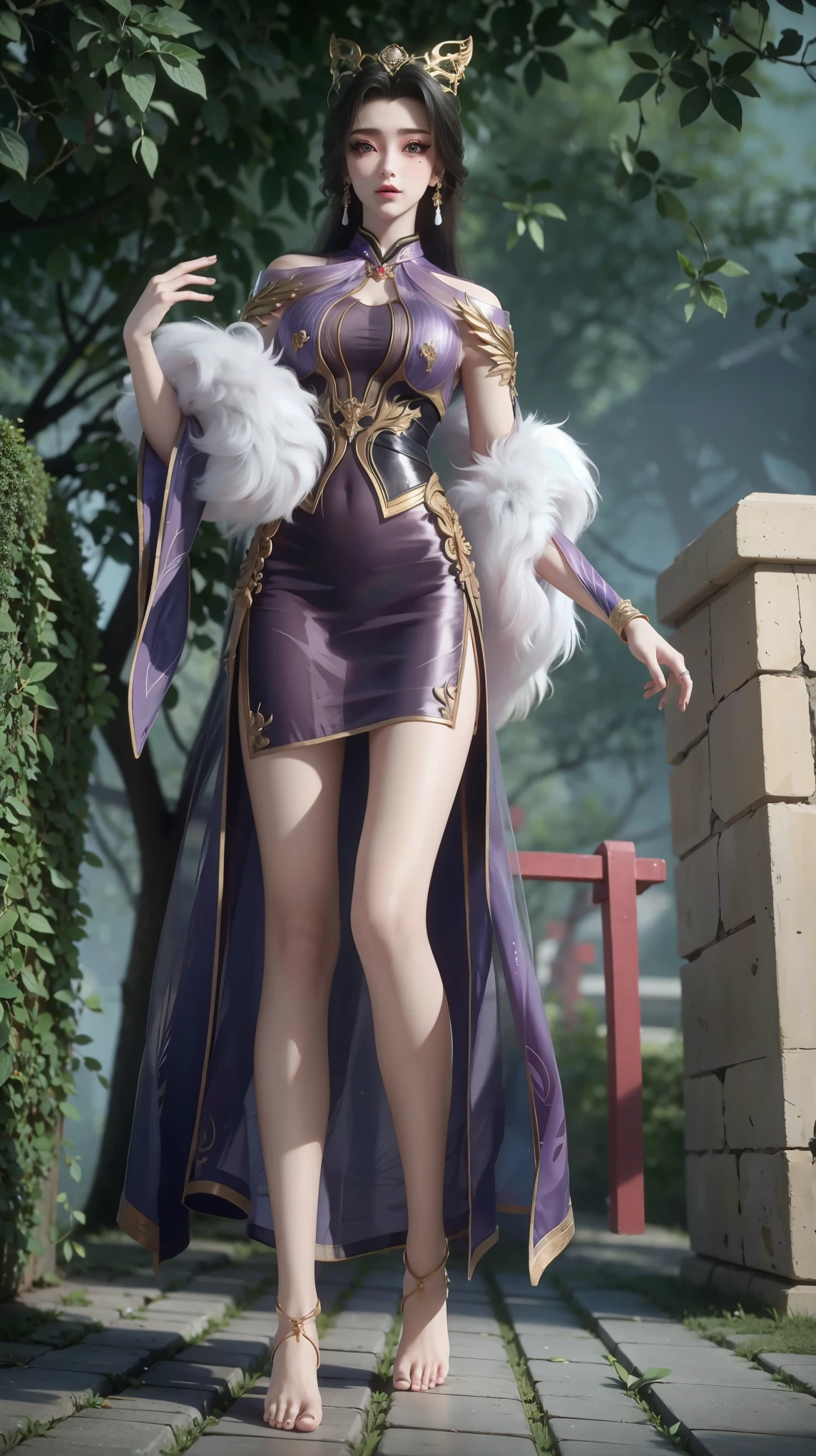 ((Biologically correct number of limbs))、(( Full body illustration from toes to face))、4K、masterpiece、((The eyes are delicately painted、Facial details、Focus on the face))、((Symmetrical, Balanced facial features))、Beautiful woman、Outstanding style、Beautiful clavicle、Beautiful legs、beautiful hands、slim body、(shirt、skirt、barefoot)、look up、High Angle、Background is night city、((Walking posture))
