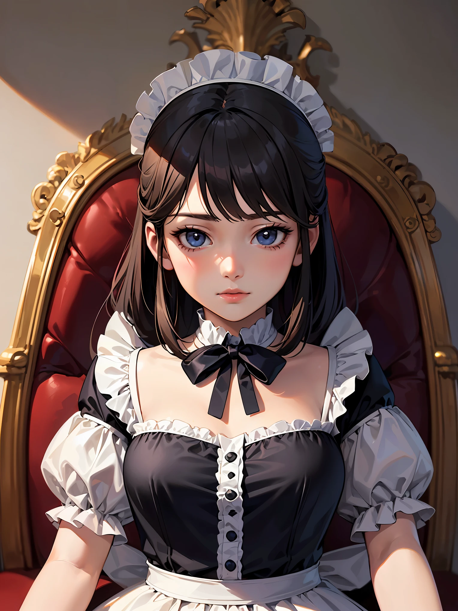 (Highest quality、16K、masterpiece、Ultra-high resolution、Victorian era、Photorealistic:1.2)、Maid Girl、solo、One person、Beautiful and detailed、２０２０Perfectly detailed illustrations created by a master anime illustrator of the 20th century、Tsundere、Heroine&#39;s Attributes、Artistic shading、Perfect Face、Detailed portrait、
