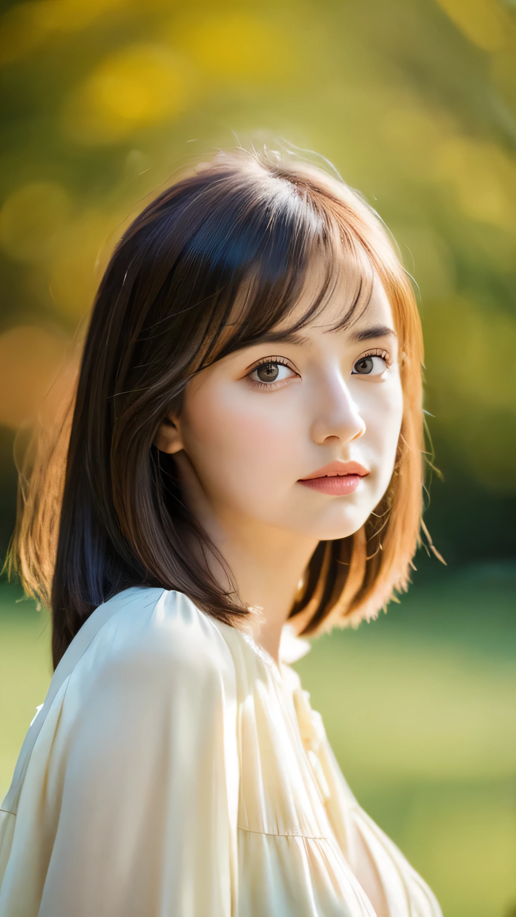 (Random Nationality):1.5, masterpiece, highest quality, 8k, 20th Generation, (Large Breasts:1.2), cute, alone, sad, close, cute, Girlish, Delicate girl, Pure beauty, RAW Photos, Professional photography, Portraiture, Soft Light, Professional Lighting, Backlight, Upper Body, avert your eyes, Sophisticated, Film Grain, (Eyes and facial details:1.0), Beautiful straight hair, Hair swaying in the wind, Silk blouse, Random hairstyle