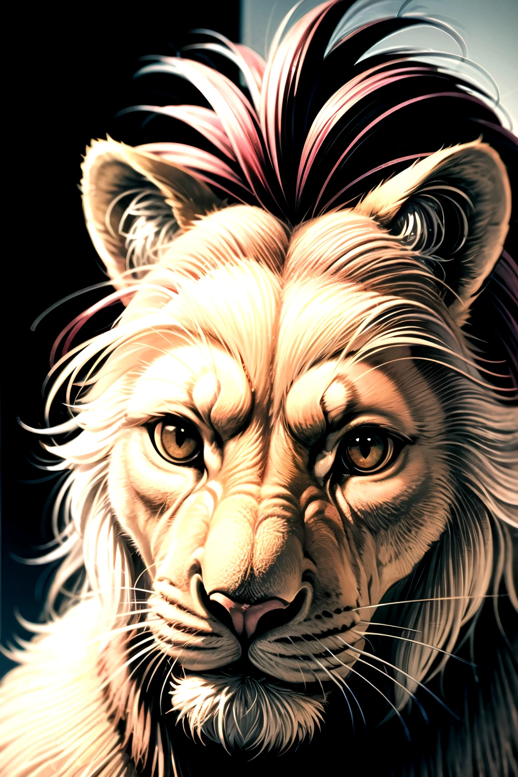 lion only face