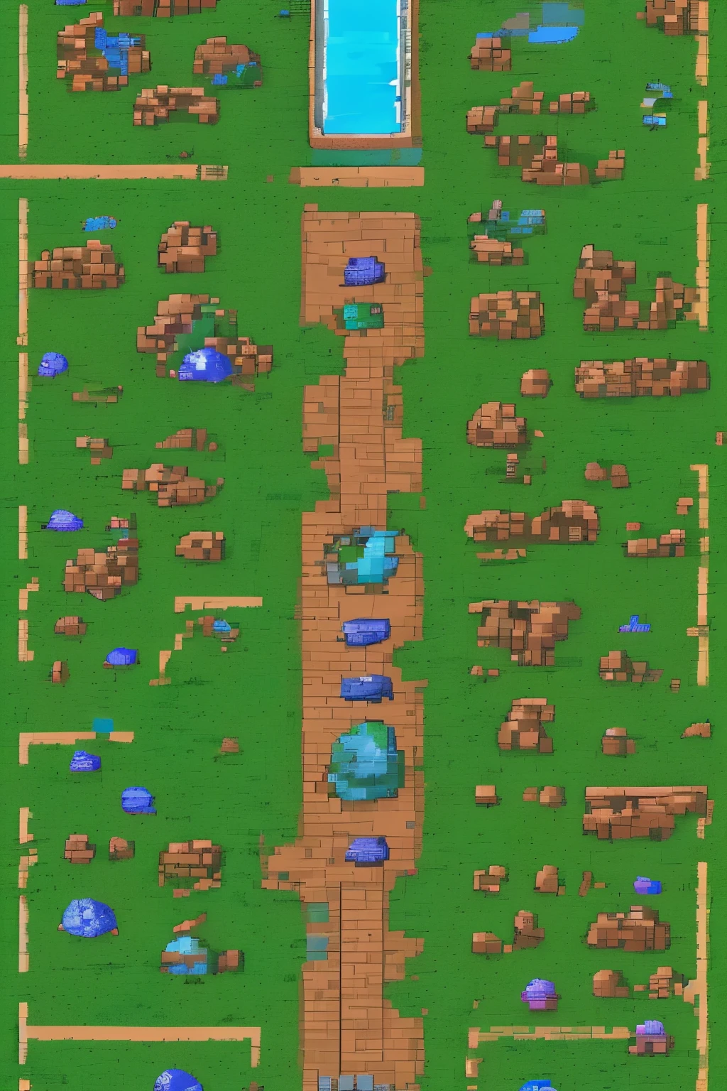 2d game asset, rpg top down view, tile map, forrest, ( straighpath walk), zoom in, high quality
