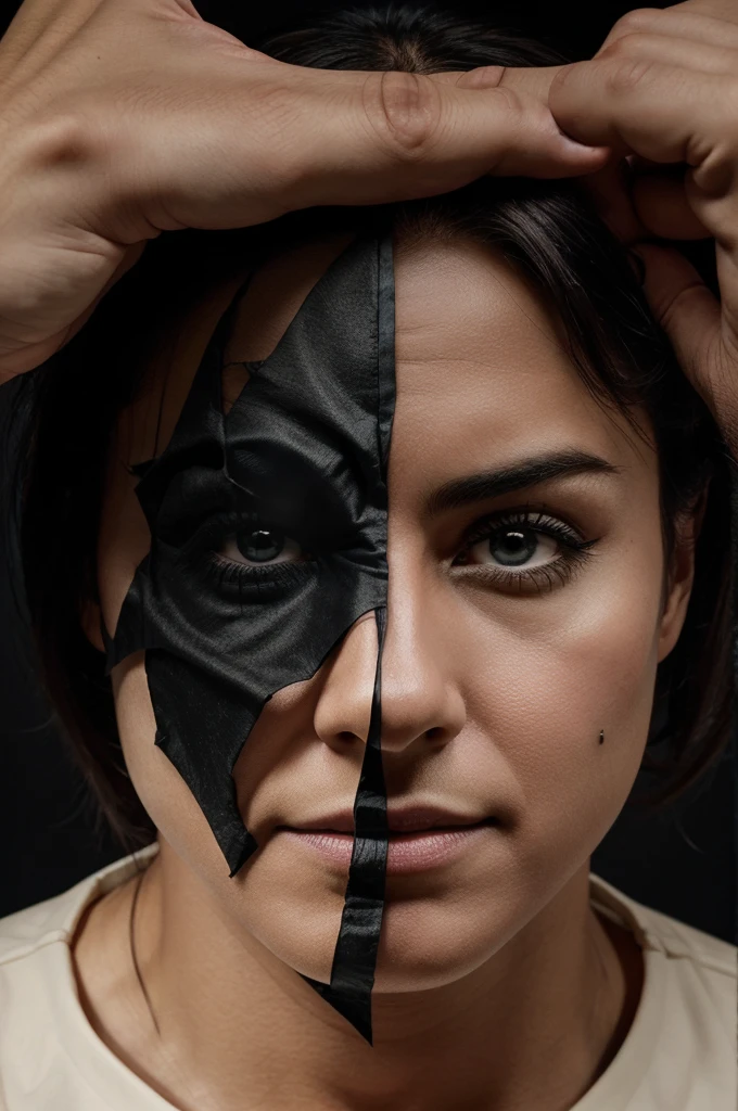 create a mysterious image portraying and also written inside the image "Dark side of Mutual Fund"