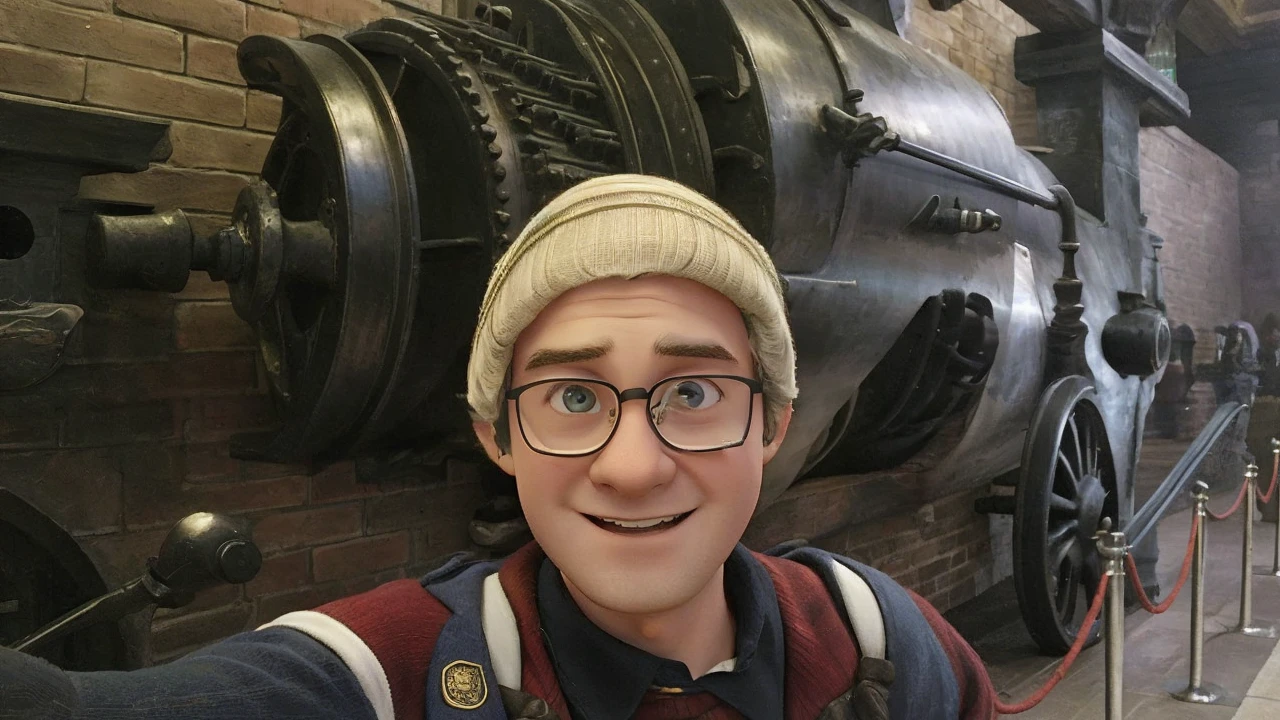 Change me into harry potter, using the current background as platform 9¾