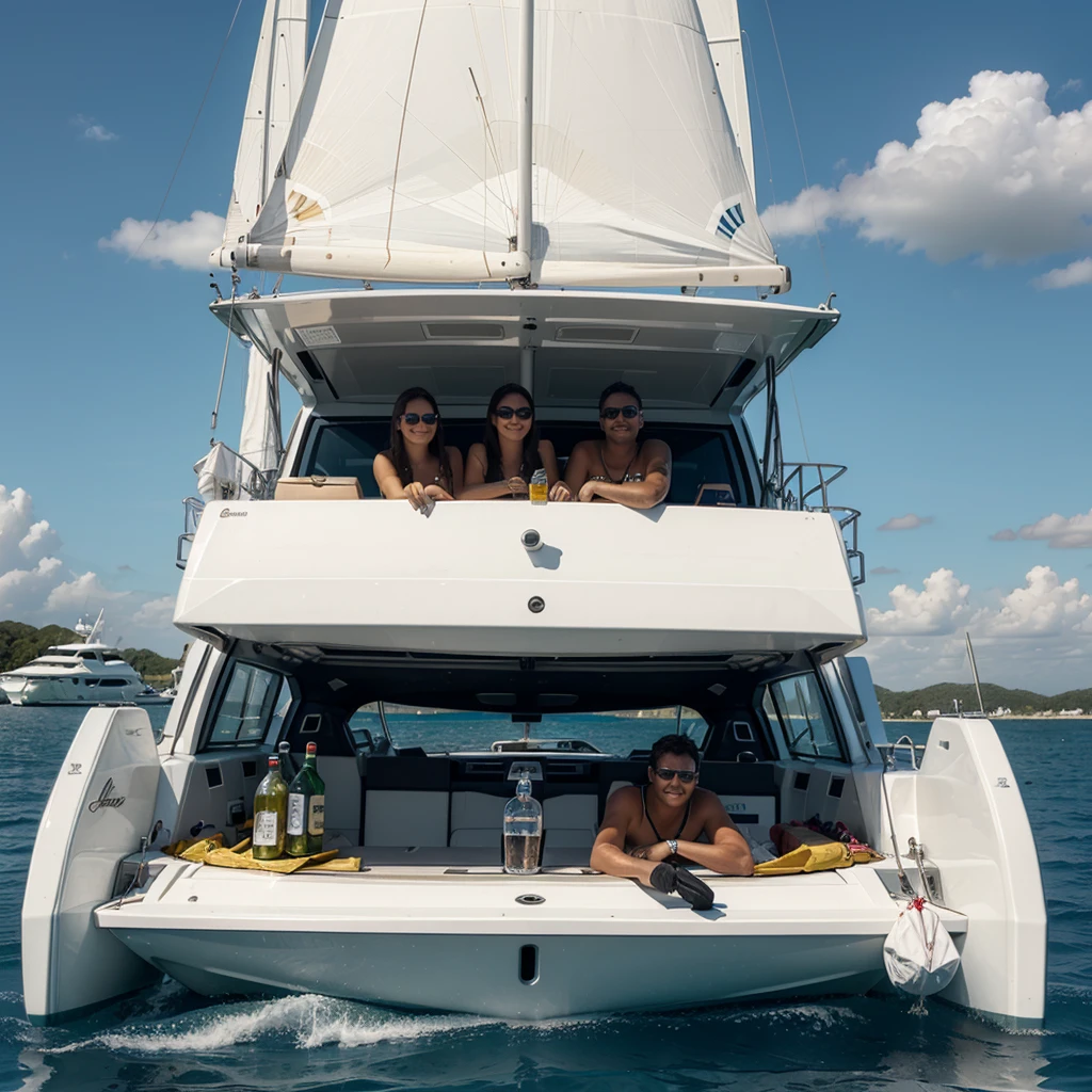 Make a catamaran with 2 bottles of Ricard instead of floats