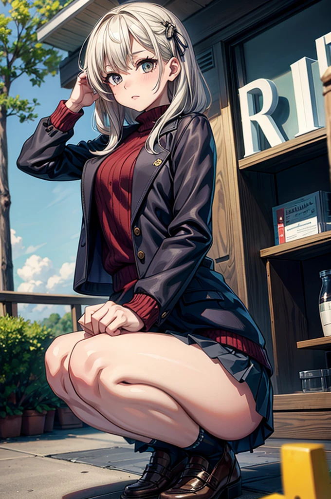knees up, girl, mini skirt
