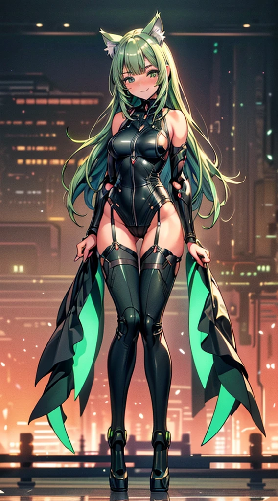 anime figure, figma,(detailed eyes))
1girl,((cat ears)),cat tail, ((long straight green hair:1.3)),big expressive neon green eyes,,expressive eyes,(((smile,blush wink))),(((full body:1.4))), ((mechanical full body suite, mecha)), feather robot wings,black kitten, cute, dynamic flirty pose, missiles on arms and shoulders, partial metal mask,standing on one leg looking at viewer ,shoulder trun to the viewer,black kitten sitting next to her, cute,flirty pose,AD ,decales,web AD
solo:1.5

