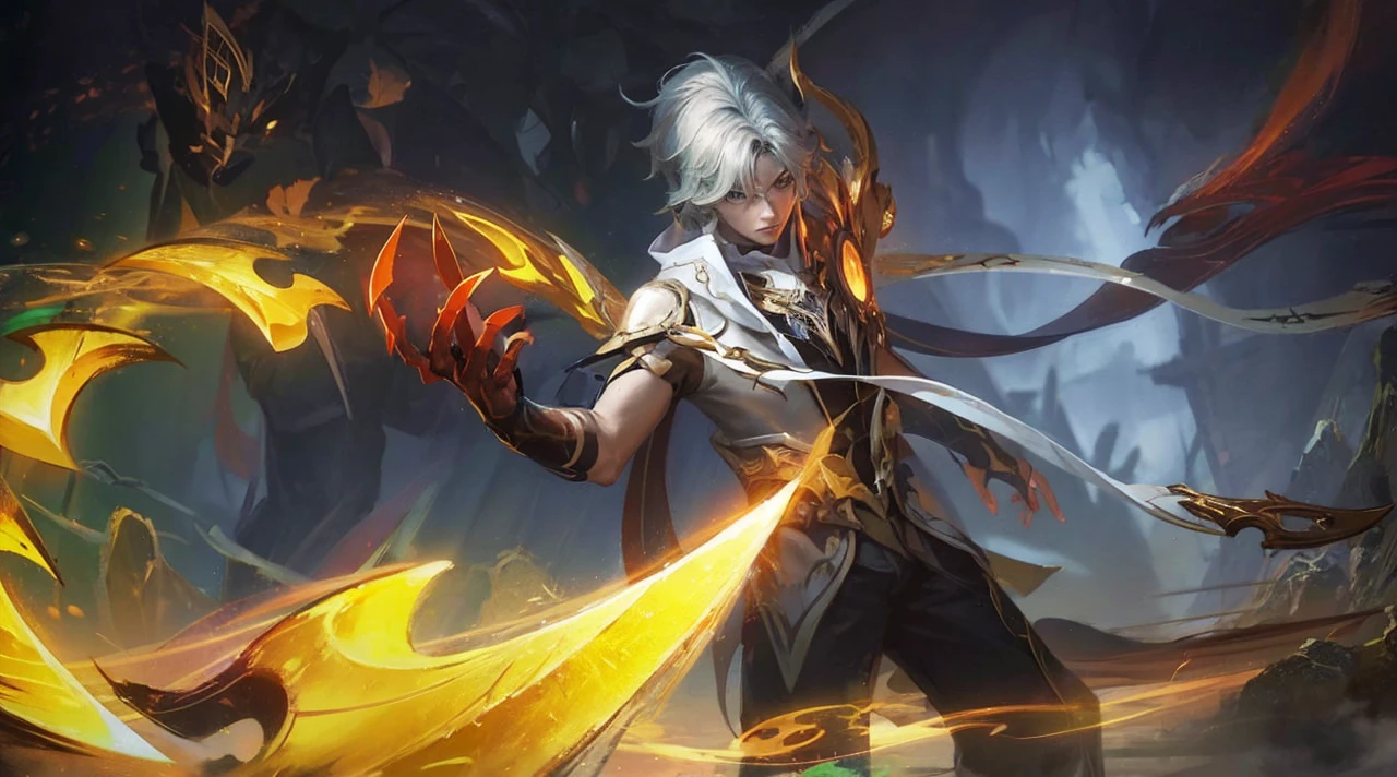 Aether, main character, genshin impact, dull blade, pose, 4k wallpaper