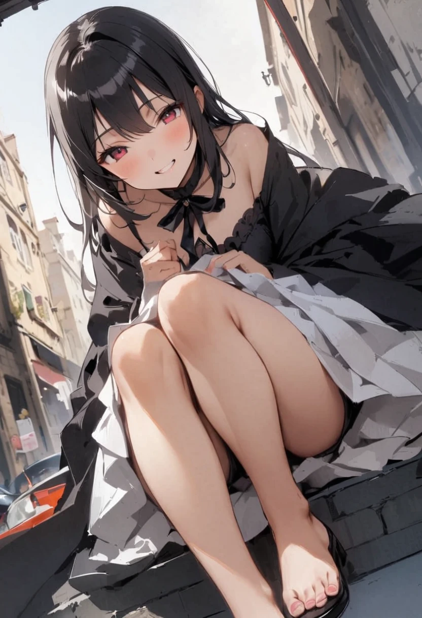 from directly below、spread leg legs、sit、Looking away、Chat with friends、In town、bustling street、Pantieini skirt、Private Server、Girl、Girl、Short、Younger、Baby Face、flat chest、Dynamic Angle、Useless、smile、Both eyes open、Voyeur style
