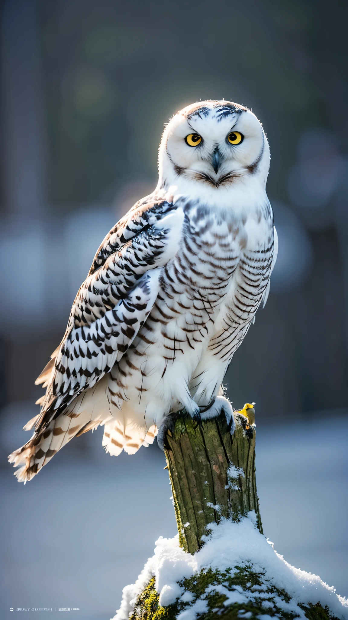 (masterpiece),(Highest quality:1.2),(Very detailed:1.2),(High resolution),(Photorealistic Stick),(RAW Photos),8K,Backlight,(Written boundary depth),(Sophisticated lighting:1.1), (Improving cinematic lighting quality:0.9),Photographing a Snowy Owl