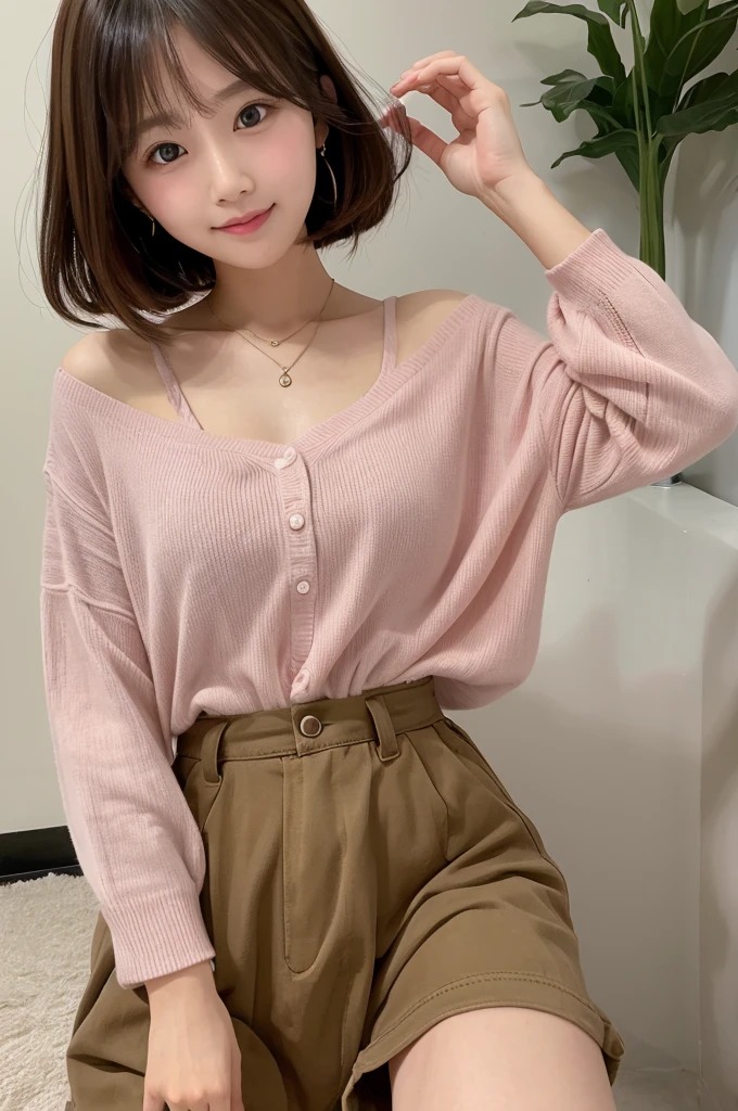 ((Highest quality))、Beauty、A cute shirt that is completely open、