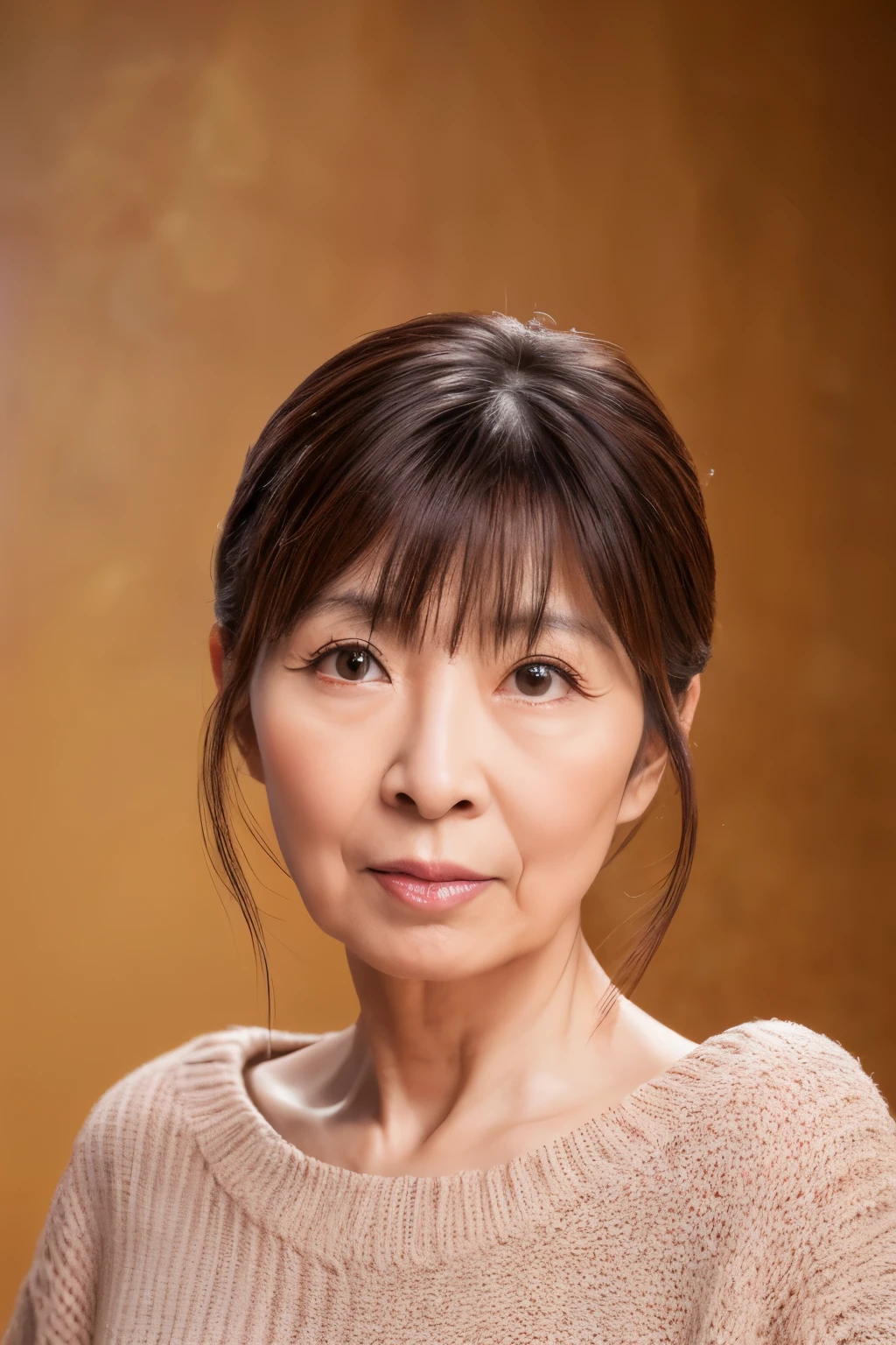 Masterpiece, high quality, high resolution, 8K, HD, creative photo, ((Correct human body structure)), (detailed face, detailed eyes), A Japanese woman, 60 years old, various background color
