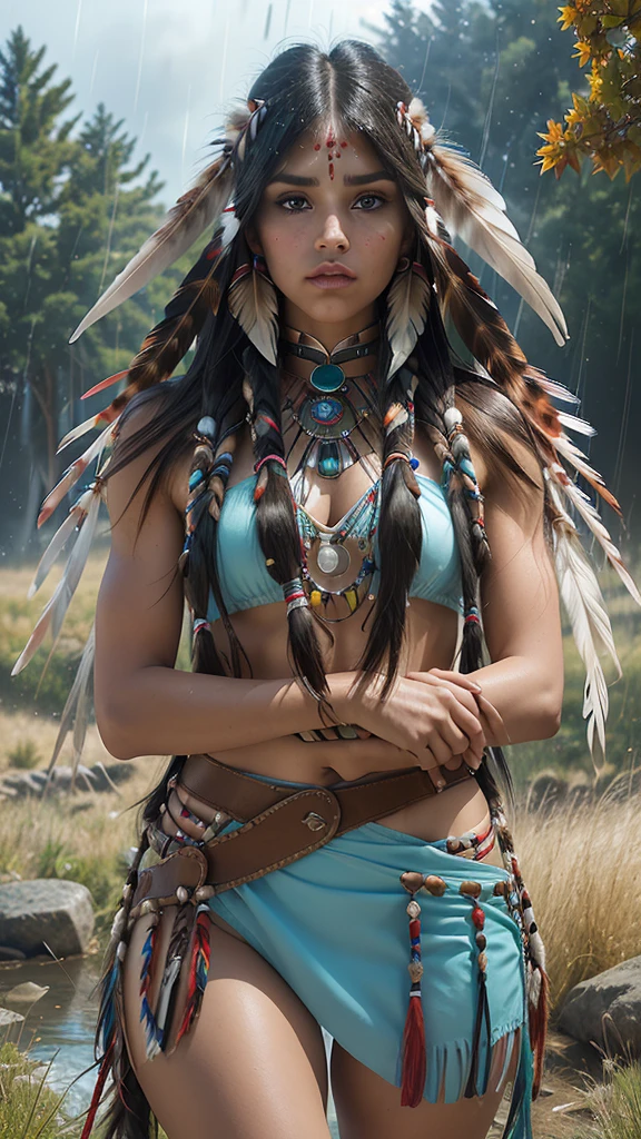 score_9, score_8_above, score_7_above, score_6_above, classification_explicit, 1 girl, ((18 years:1.2)),(The best quality,A high resolution,Ultra - detailed,actual),Native American Ariana Grande,(wild Indian native American:1.4), adult, full lips, big light eyes, light blue eyes, ((by rubio:1)), (cabello ondulado long trenzado nativo indio: 1.2), (female native american:1.4) ,(native indian feathers :1.4), (Face details: 1.5, bright blue eyes, beautiful face, pretty eyes, iris coating, labios Delgados: 1.5, Delgado, pale and sharp eyebrows, long, dark eyelashes, double tabs),(perfect hands detailed : 1.4 ) , (forest background big leaves :1.4), (native american V2.1), (native american:1.4), (fondo desierto casa native american:1.4), (dynamic cowboy pose),(( beautiful american indian warrior:1.4), (beautiful american indian warrior: V2.1)) , (bright colors), (big stones background:1.4 ), (meadow background :1.4), (falling rain cloudy:1.4), (great grassland autumn :1.4), (vestidor native american:1.4), (showing panties:1.4), (realistic V2.1), (perfect anatomy) 