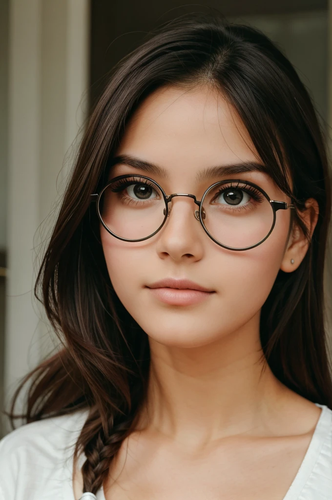 A Girl with circles spectacels